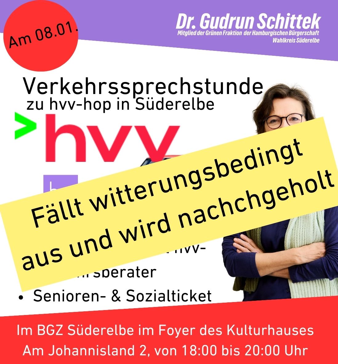 Absage der für den 08.01.2026 geplanten Verkehrssprechstunde
